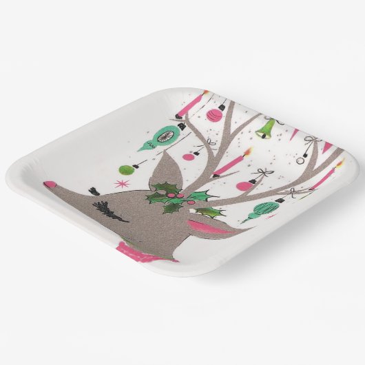 bord  retro render met kerstfeest (Gebogen)