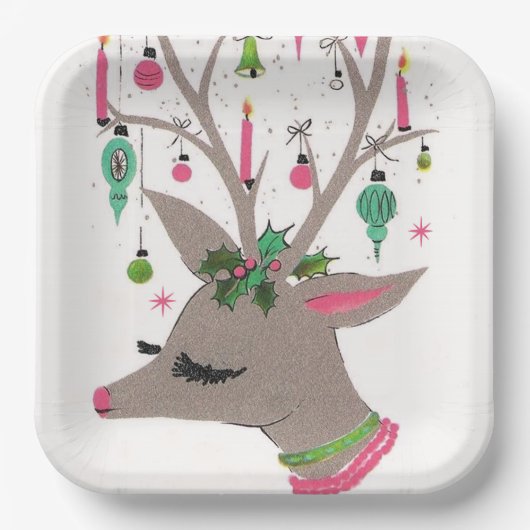 bord  retro render met kerstfeest (Voorkant)