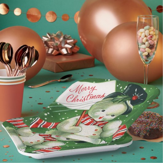 bord  retro sneeuwman kerstfeest (Multi)