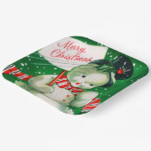 bord  retro sneeuwman kerstfeest (Gebogen)