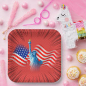 Bord rood wit blauw papier (Feest)