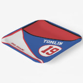 Bord rood, wit en blauw sportweddenthema Papier (Gebogen)