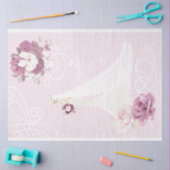 Bord Roze Bloemen Bruid Trouwpapier Tissuepapier (Craft)