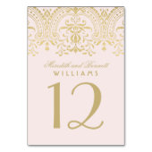 Bord Roze Goud Glamour Bruiloft Kaart (Achterkant)