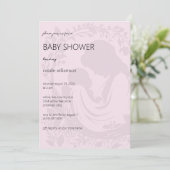 Bord Roze Moeder & Kind Silhouet Baby shower Kaart (Staand voorkant)