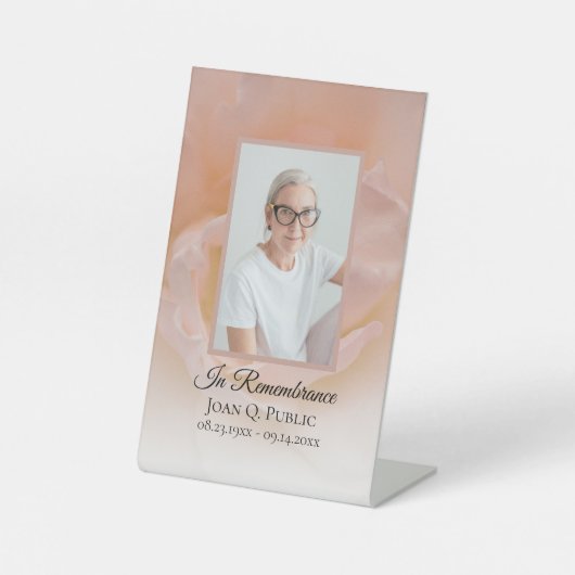 Bord Roze Roze Bloemblaadjes Begrafenismonument Reclamebord Met Voetstuk (Voorkant)