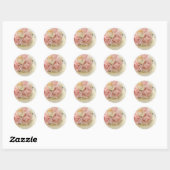 Bord Roze Roze Boeket Stickers (Vel)