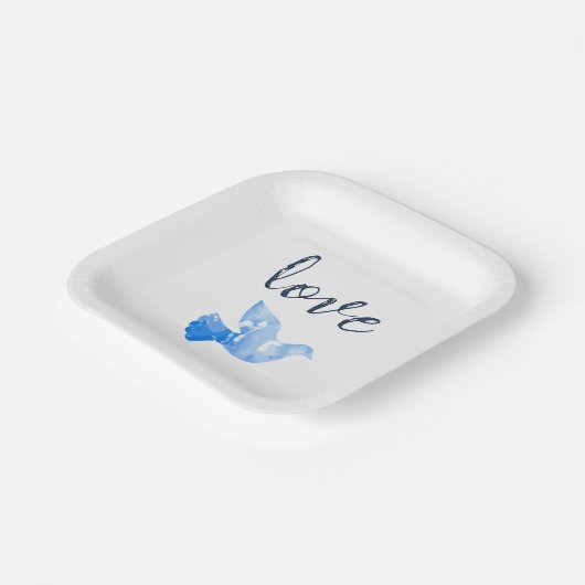 Bord Sky Blue Waterverf Design (Gebogen)