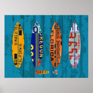 Bord surf omhoog poster