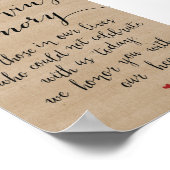 Bord 'Ter liefdevolle herinnering' - Funeral gedac Poster (Hoek)