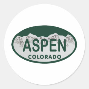 Bord van Aspen Colorado-licentie Ronde Sticker