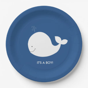 Bord van Baby shower voor de marine en witte walvi