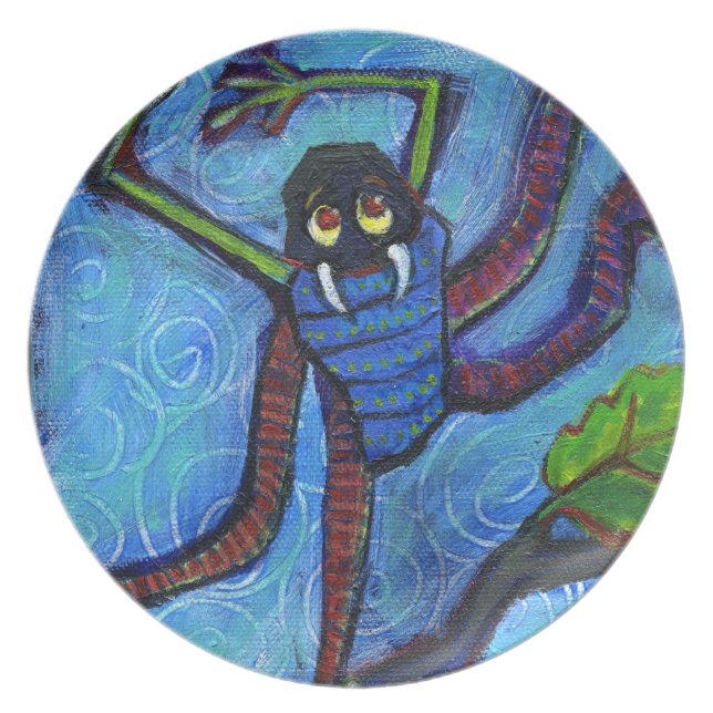 bord van blauw monster (Voorkant)