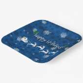 Bord van blauw sinterstaartsengoed en rendierpapie (Gebogen)