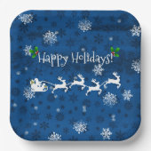 Bord van blauw sinterstaartsengoed en rendierpapie (Voorkant)