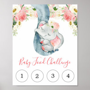 bord van de olifant van de baby voor voedselproble poster