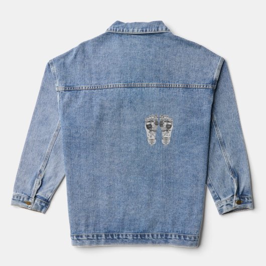 bord van de reflexologische voetkaart denim jacket (Achterkant)