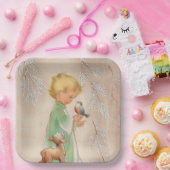 bord van de  retro-kerstherenvogel op kind (Feest)