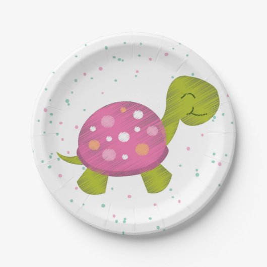 Bord van de roze schildpad Confetti Party (Voorkant)