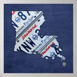 Bord van de staatsvergunning van Louisiana Poster