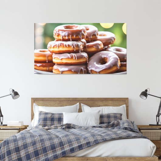 Bord van Donuts Canvas Afdruk (Insitu (Slaapkamer))