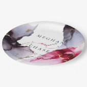 Bord van gemarmerde Crimson en Amethyst Paper (Gekanteld)