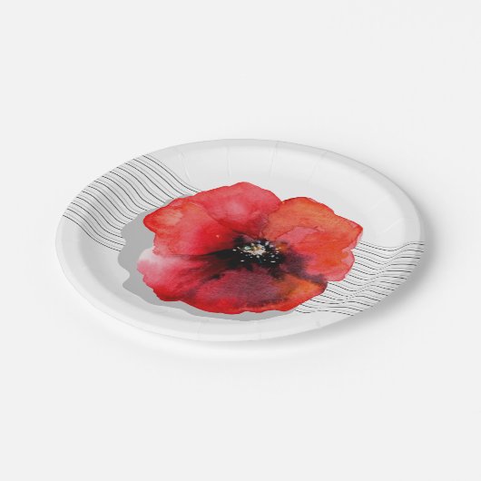 Bord van groot rood papaverpapier (Gekanteld)