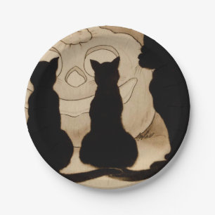 Bord van Halloween zwarte katten
