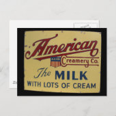 bord van het Amerikaanse melkbedrijf Briefkaart (Voorkant / Achterkant)