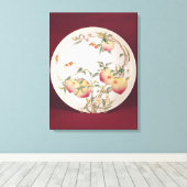 Bord van het roos Famille versierd Canvas Afdruk (Insitu (Houten vloer))