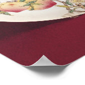 Bord van het roos Famille versierd Poster (Hoek)