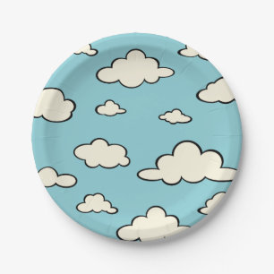BORD VAN HET WITTE BLAUWE SKY CLOUD PATROON PAPIER
