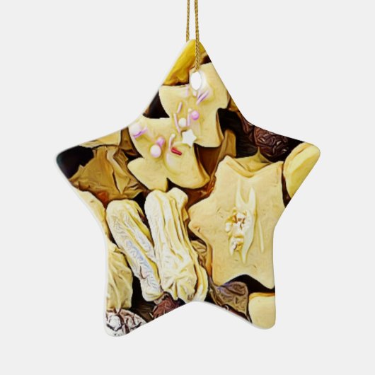 Bord van Koekjes Gepersonaliseerde Kerstmis Keramisch Ornament (Rechts)