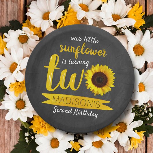 Bord van Little Sunflower 2e Birthday Paper