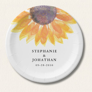 Bord van modern Rustic Sunflower Wedding Paper