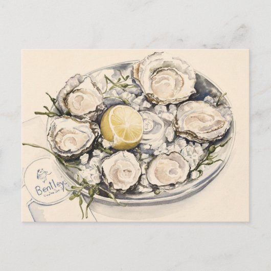 Bord van oesters 2012 briefkaart (Voorkant)