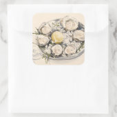 Bord van oesters 2012 vierkante sticker (Tas)