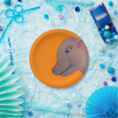 bord van oranje papier (Feest)