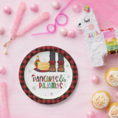 Bord van pannenkoeken en pyjama's met kerstfeest - (Feest)