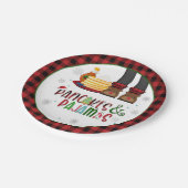 Bord van pannenkoeken en pyjama's met kerstfeest - (Gekanteld)