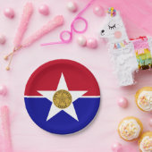 Bord van patriottisch papier met vlag van Dallas (Feest)