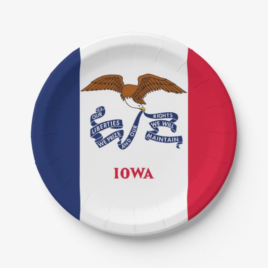 Bord van patriottisch papier met vlag van Iowa (Voorkant)