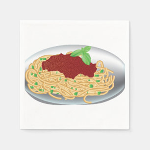 Bord van spaghetti Paper Napkins Servetten