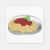 Bord van spaghetti papieren servetten (Voorkant)