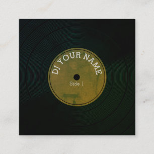 Bord van vinylmuziekafdekking vierkante visitekaartje