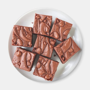 Bord van zelfgemaakte brownies realistisch eten magneet