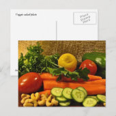 Bord Veggie Salad Briefkaart (Voorkant / Achterkant)