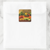 Bord Veggie Salad Vierkante Sticker (Tas)