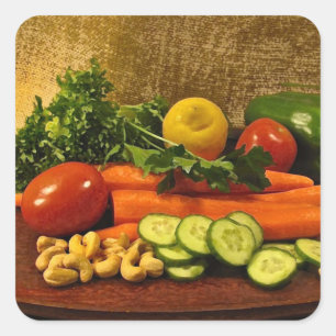 Bord Veggie Salad Vierkante Sticker