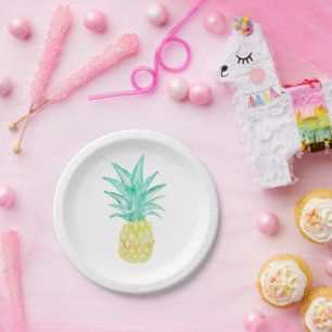 Bord voor ananassetschilders, tropisch papier